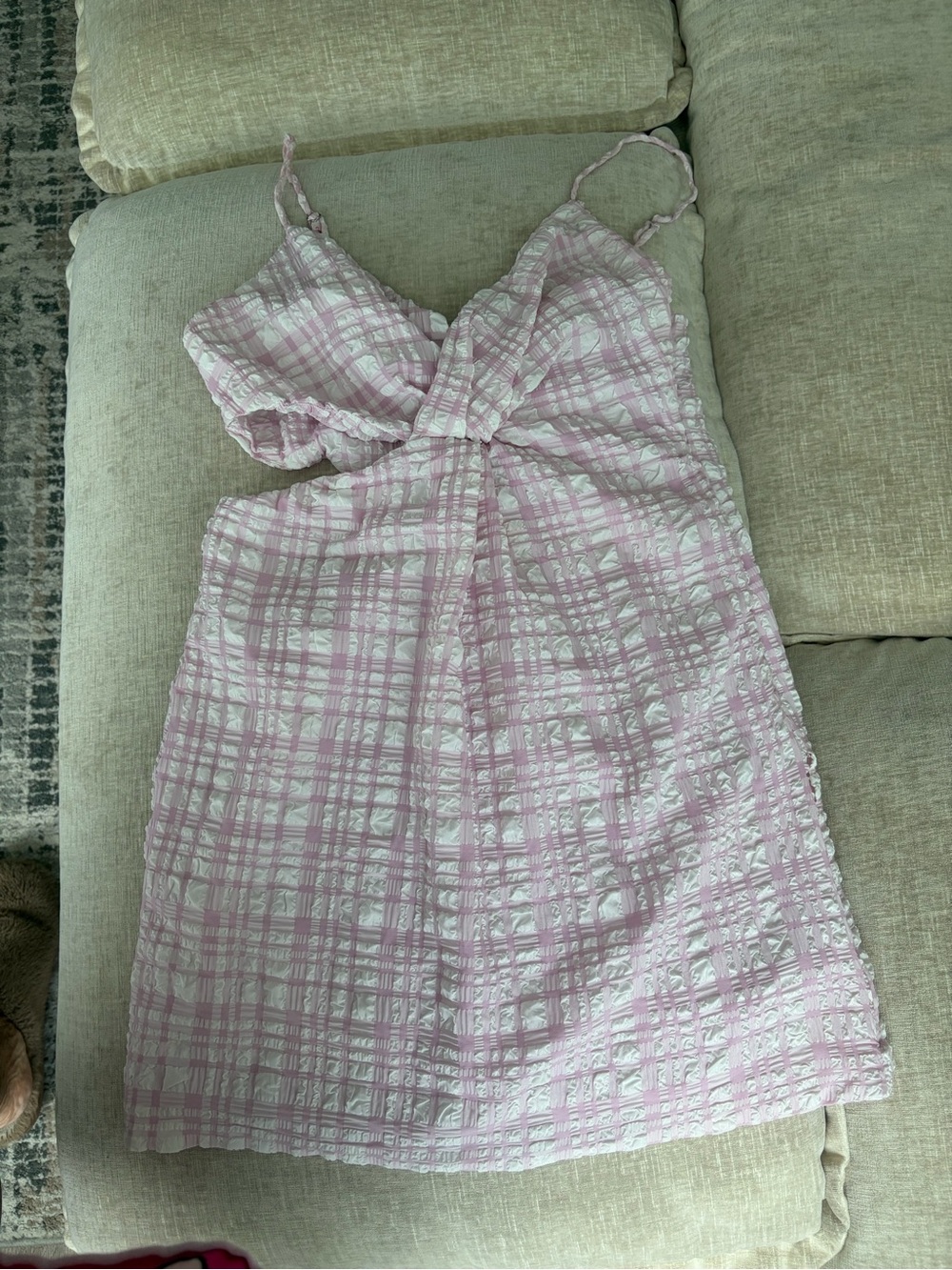 Zara Pink Plaid Sleeveless Chemise